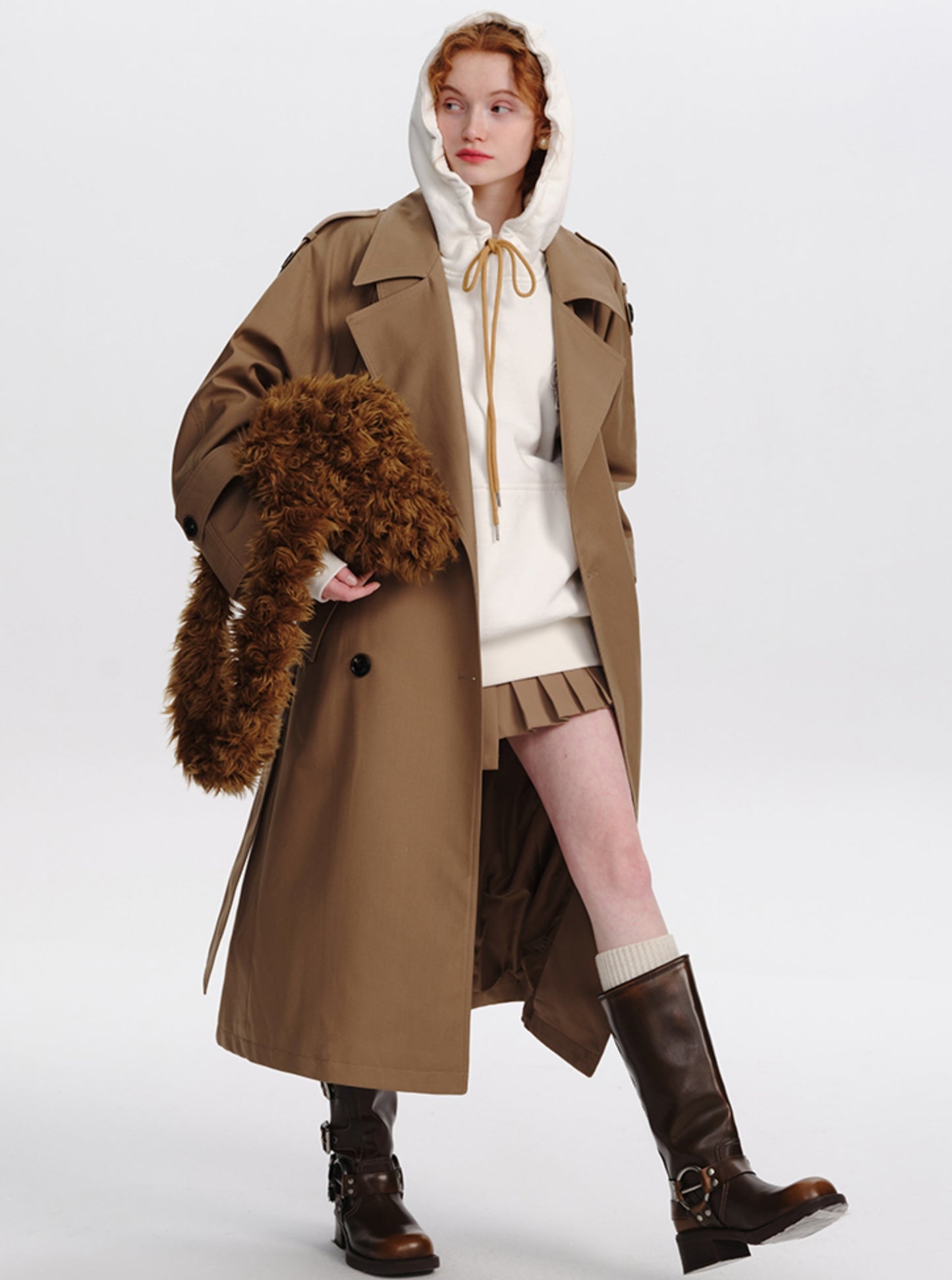 Temperament long loose over-the-knee coat