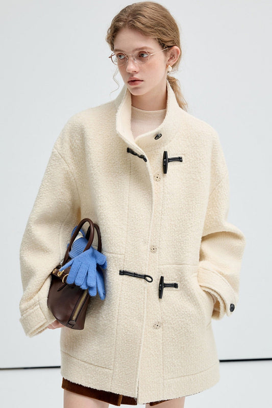 Granular Texture Wool Coat