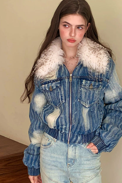 Retro Padded Denim Jacket