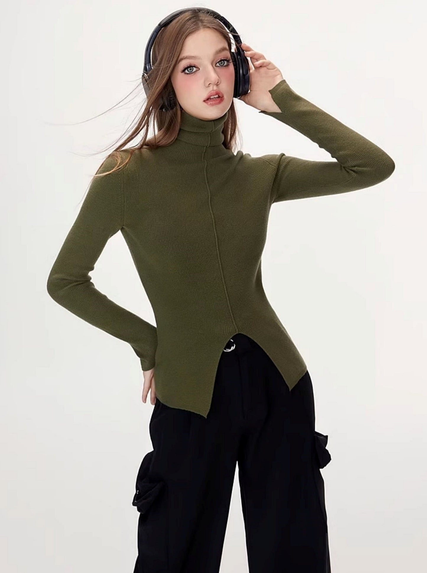 High Neck Knitted Bottom Shirt