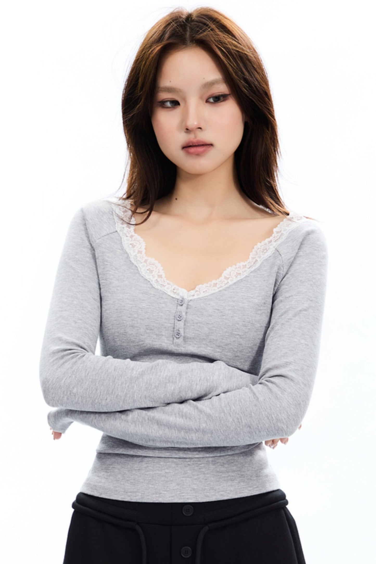 Slim Fit Raglan Sleeve Knit Top