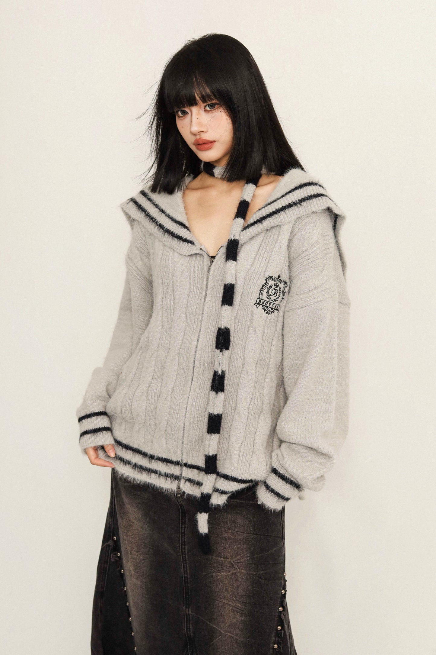 College Style Knitwear Cardigan