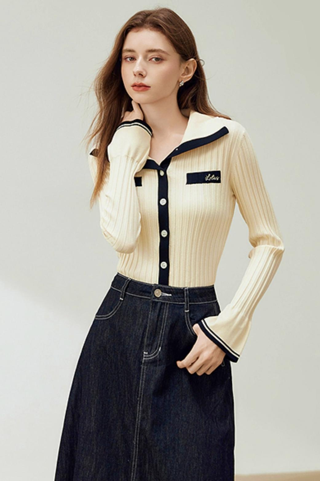 Chic Stitching Knit Sweater