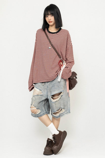 Simple Striped Long Sleeve T-Shirt