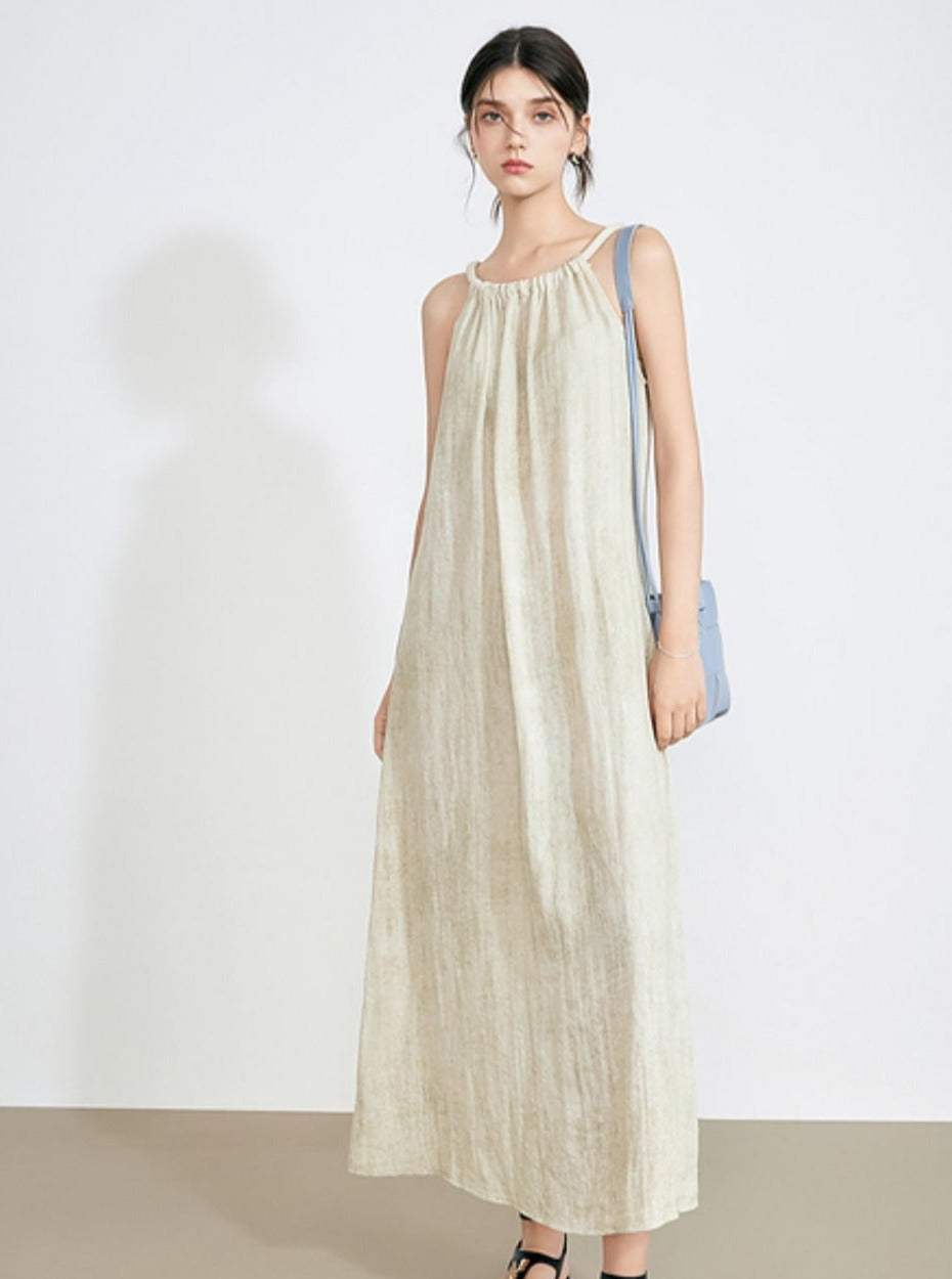 Sleeveless Halterneck Maxi Dress