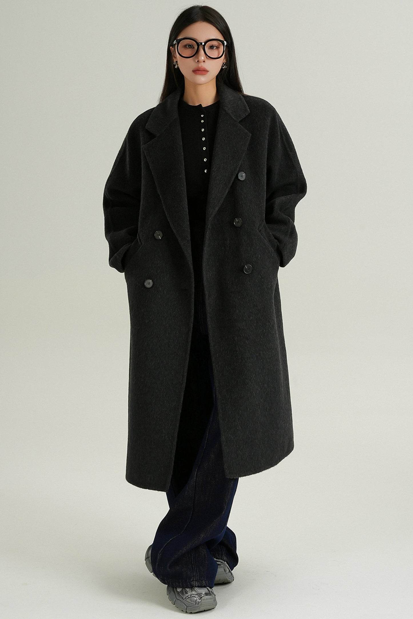 Double-Breasted Wool Suit Coat