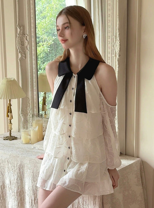 Chiffon Small Fragrance White Dress