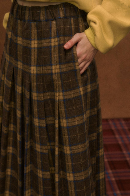 Winter Woolen Plaid Skirt