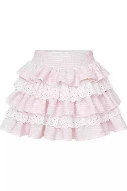 Narrator Original Design Pink Sweet Bow Suit Short Jacket Lace Cake Skirt Autumn