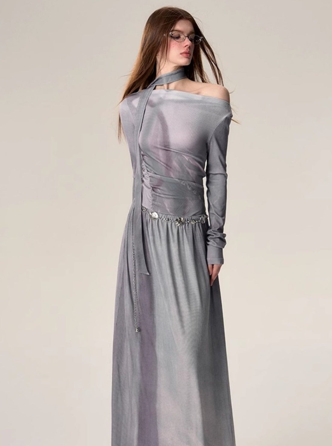 LAYERED LONG-SLEEVED DRESS