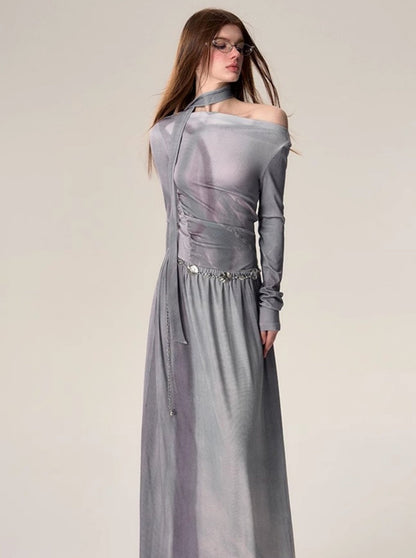 LAYERED  LONG-SLEEVED DRESS