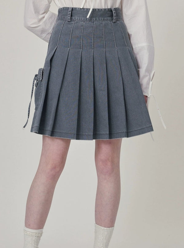 Neck Long Sleeve Work Denim Set