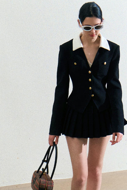 Corduroy Top And Slim Skirt Set-Up