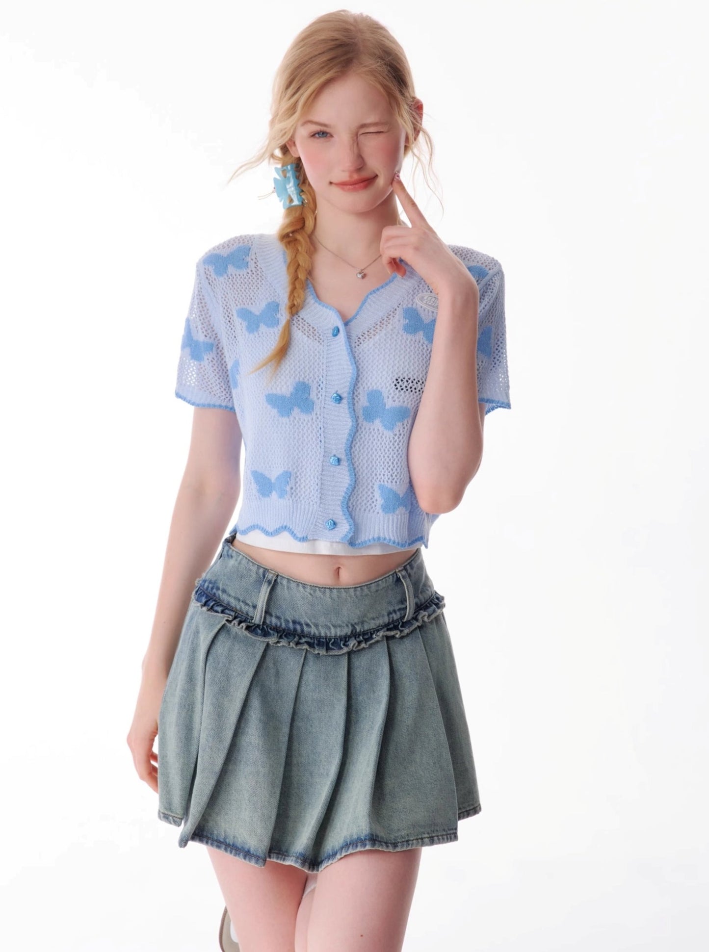 Retro Cropped Butterfly T-Shirt