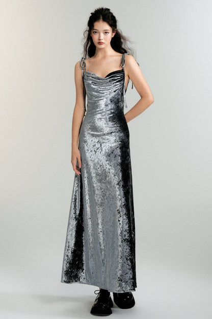 Moonlight Goddess Velvet Dress