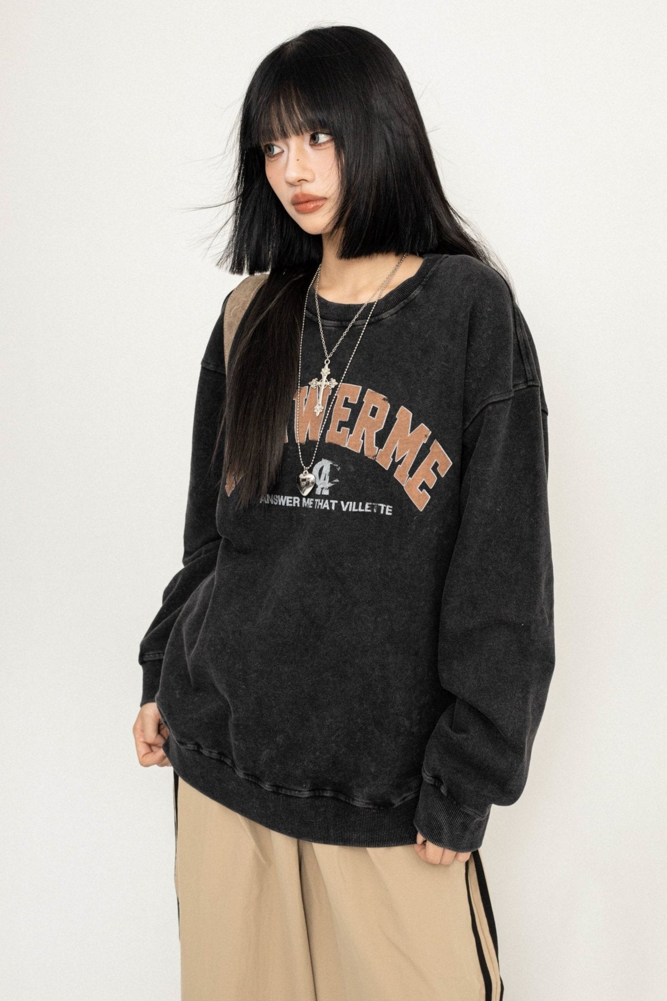 Washed Oversize Retro Sweatshirt