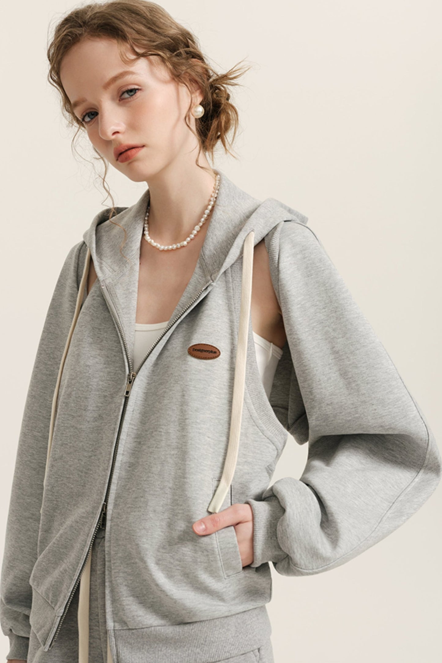 Casual Zipper Vest with Detachable Hoodie