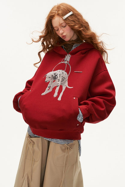 Doll Dalmatian Air Layer Hooded Sweatshirt