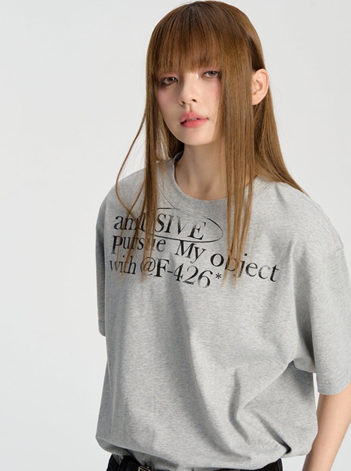 Hip-Hop Neckline Letter T-Shirt