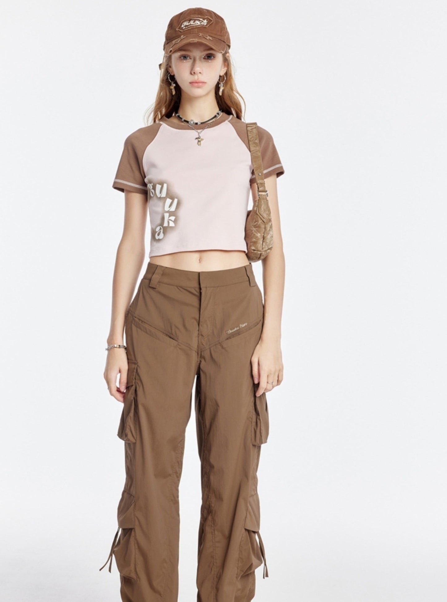 Brown Straight Cargo Pants