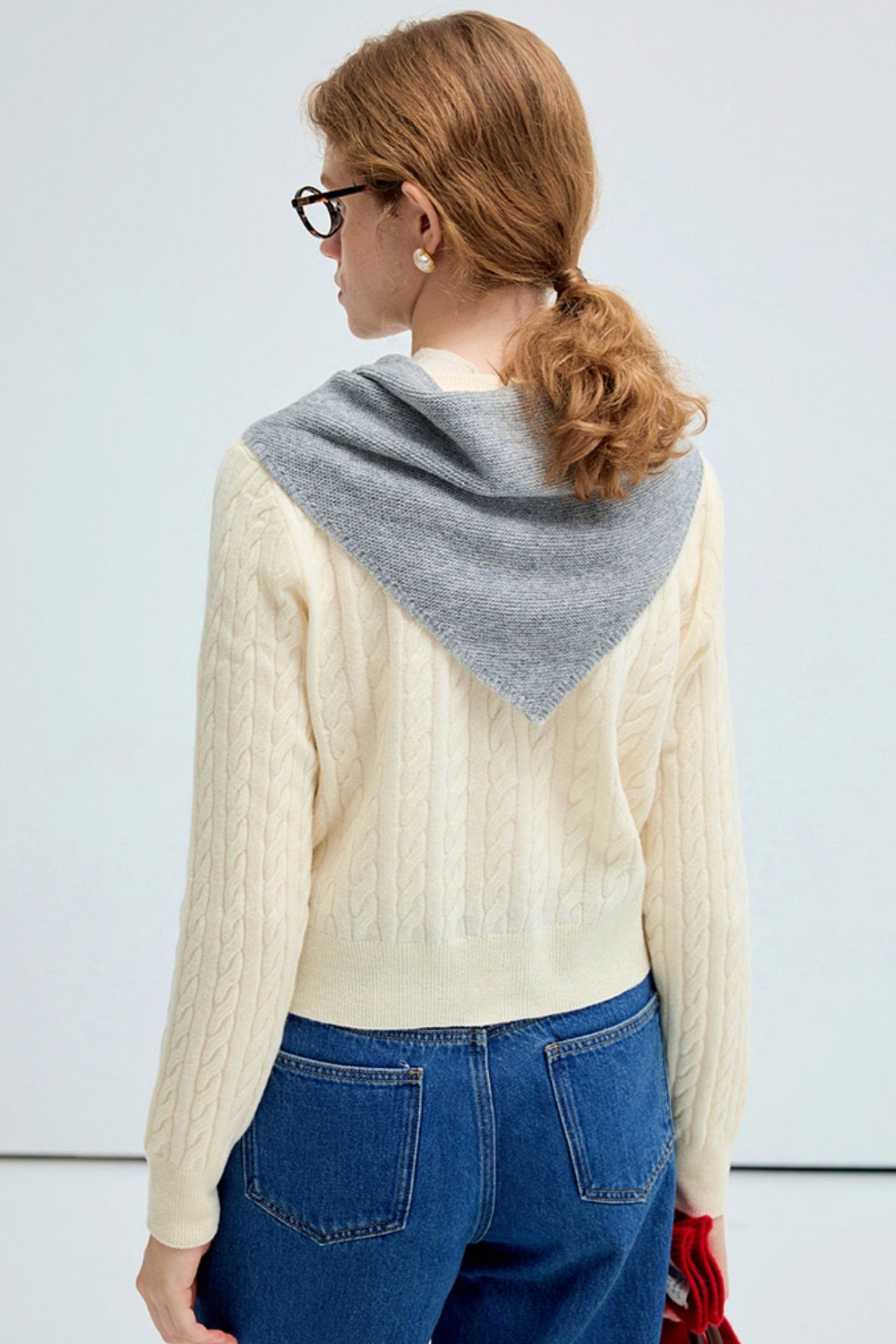 Textured Wool Embroidered Cardigan