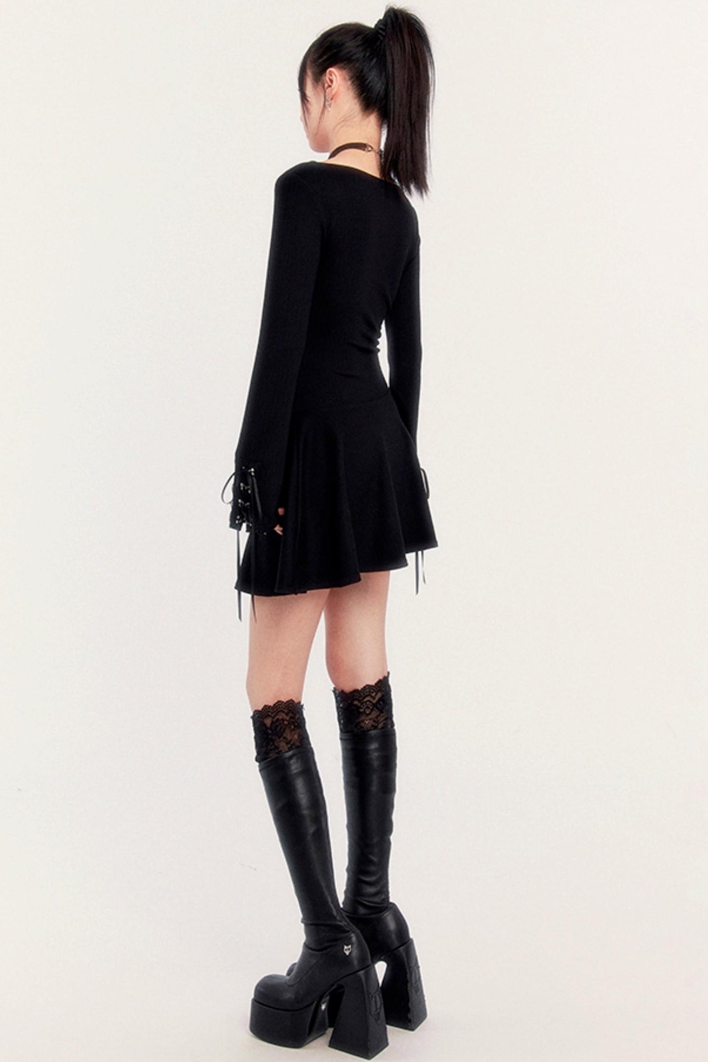 Square Neck Fitted Court Dress