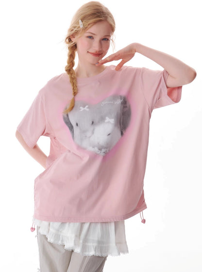 Love Bunny T-Shirt mit Kordelzug