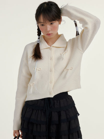 Bow Knit Cardigan Jacket