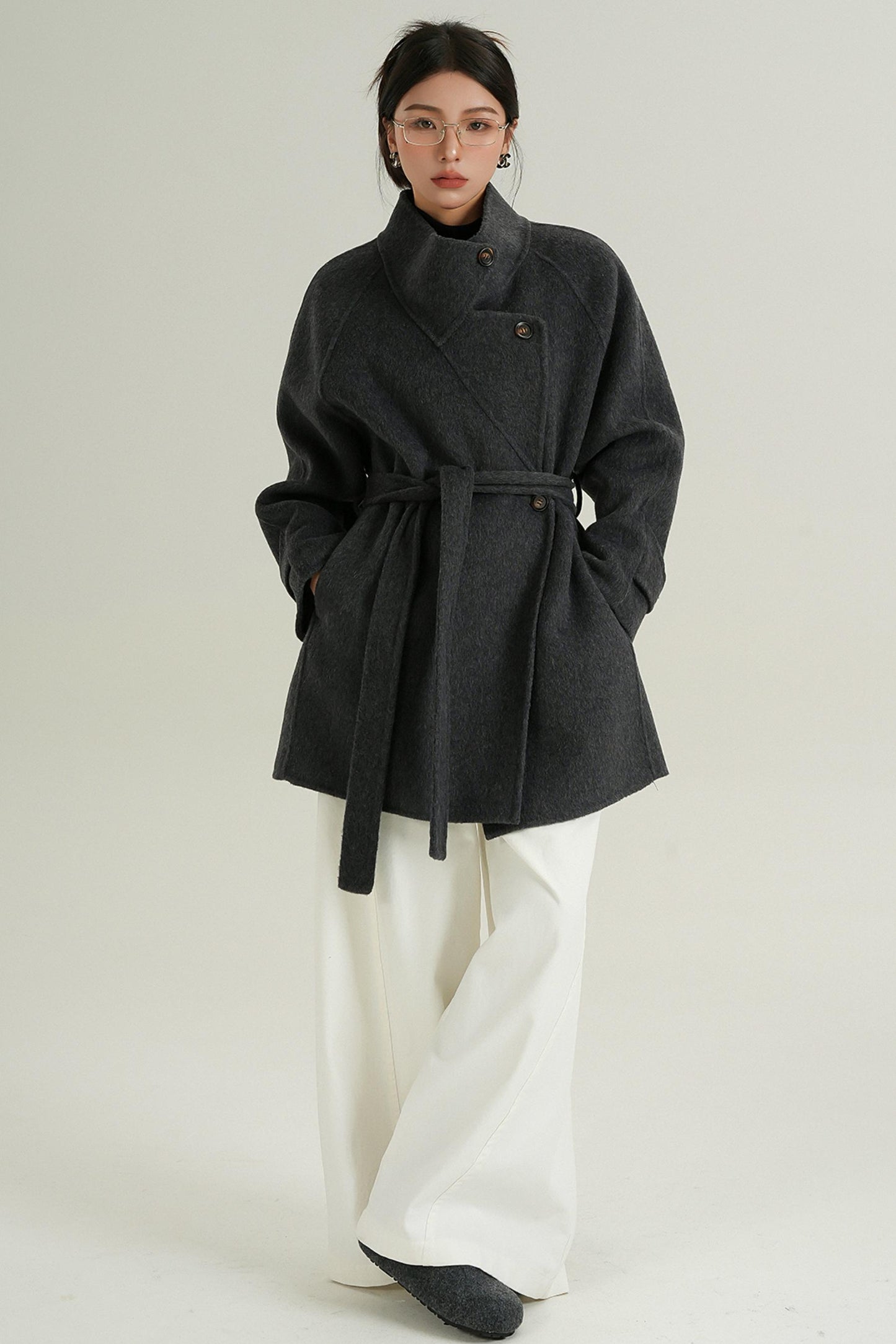 Half-Turtle Midi Wool Coat