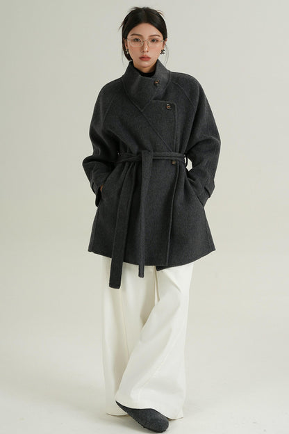 Half-Turtle Midi Wool Coat