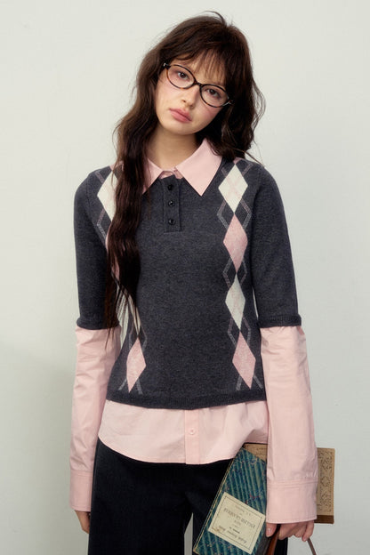 Classic Quilted Knitted Sweater