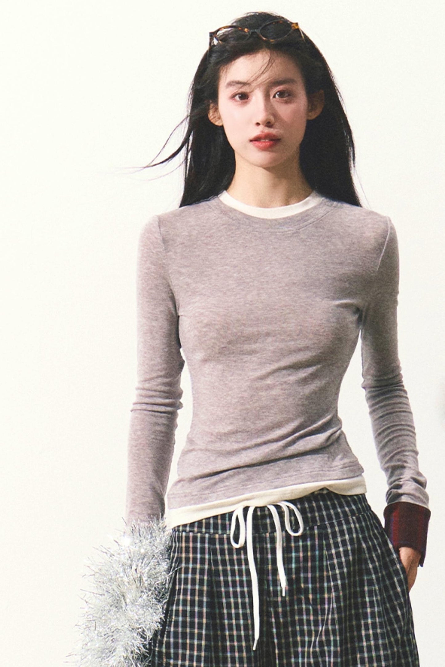 Layered Slim Knit Top