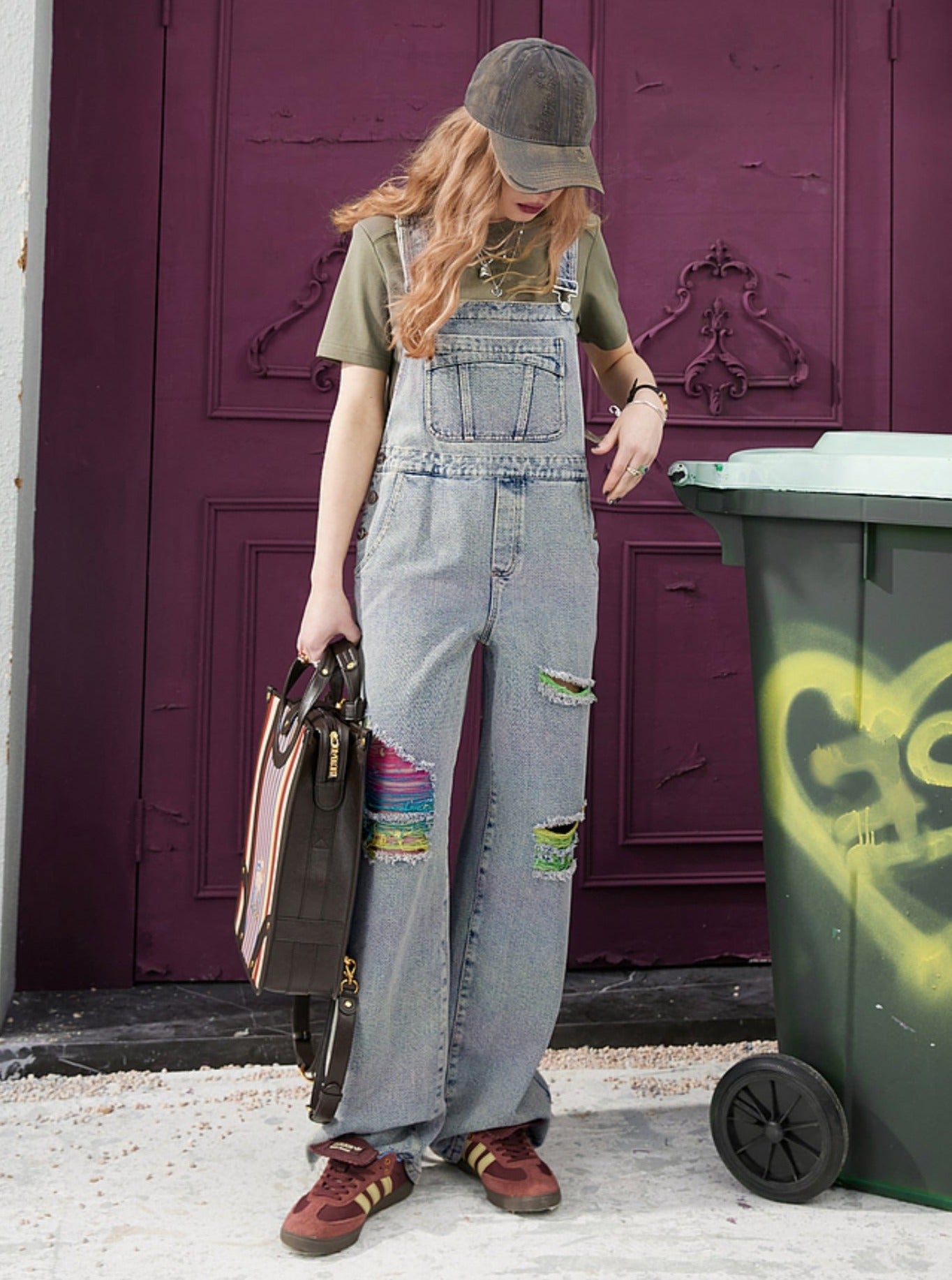 Rainbow Ripped Denim Pants