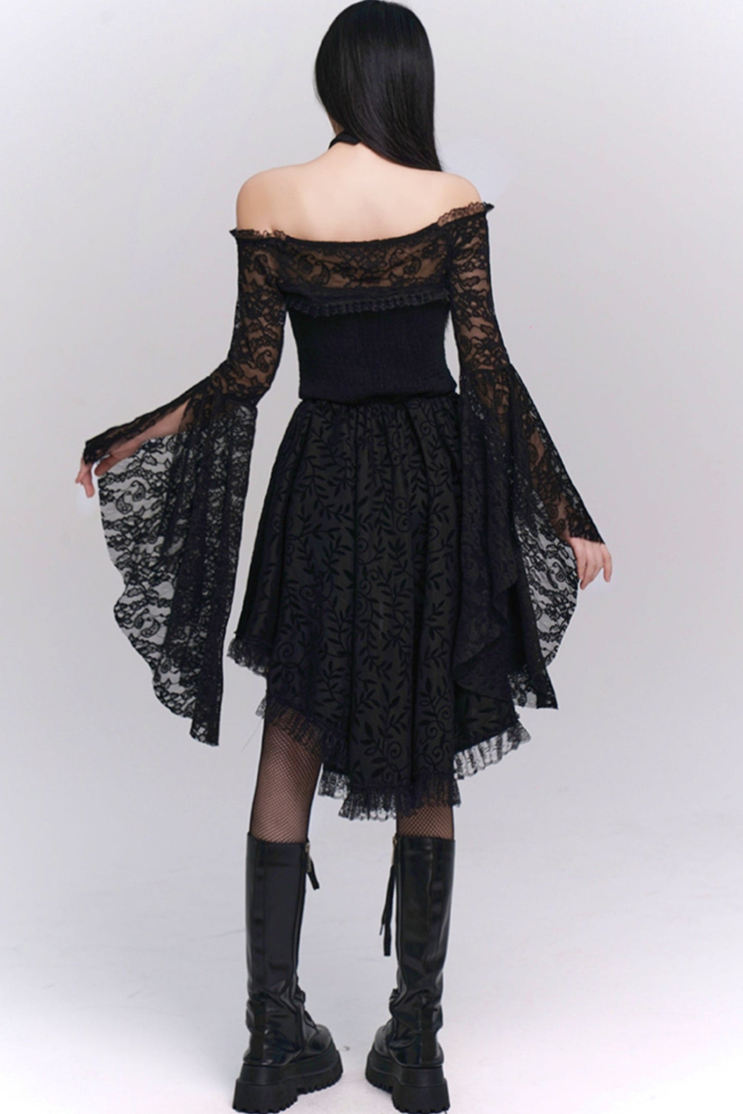 Halloween Party Black Bandeau Dress Set-UP