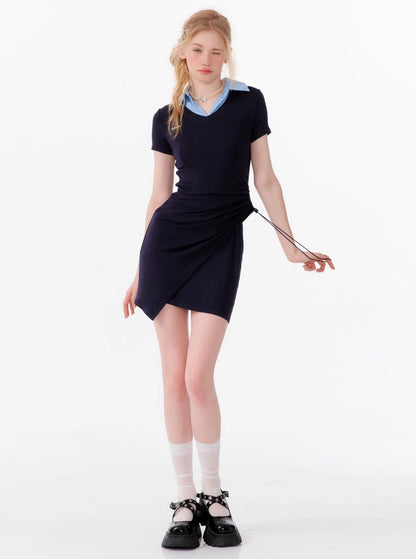 Waist Slimming Polo Dress