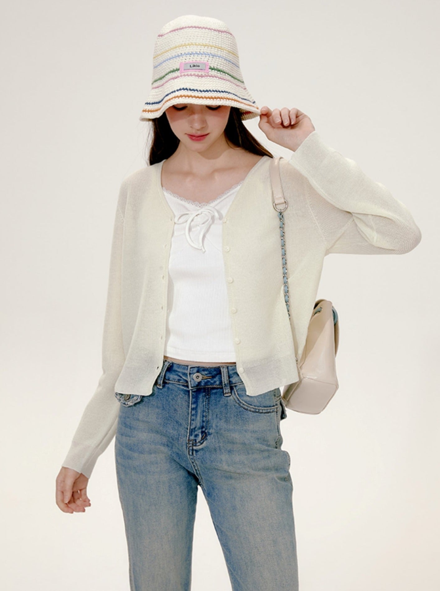 Silk Knitted Cardigan Short Coat