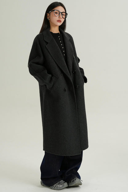 Double-Breasted Wool Suit Coat