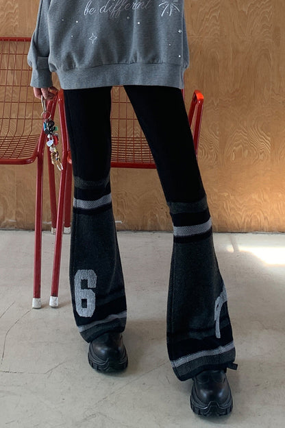 Retro Slim Bootcut Knit Pants