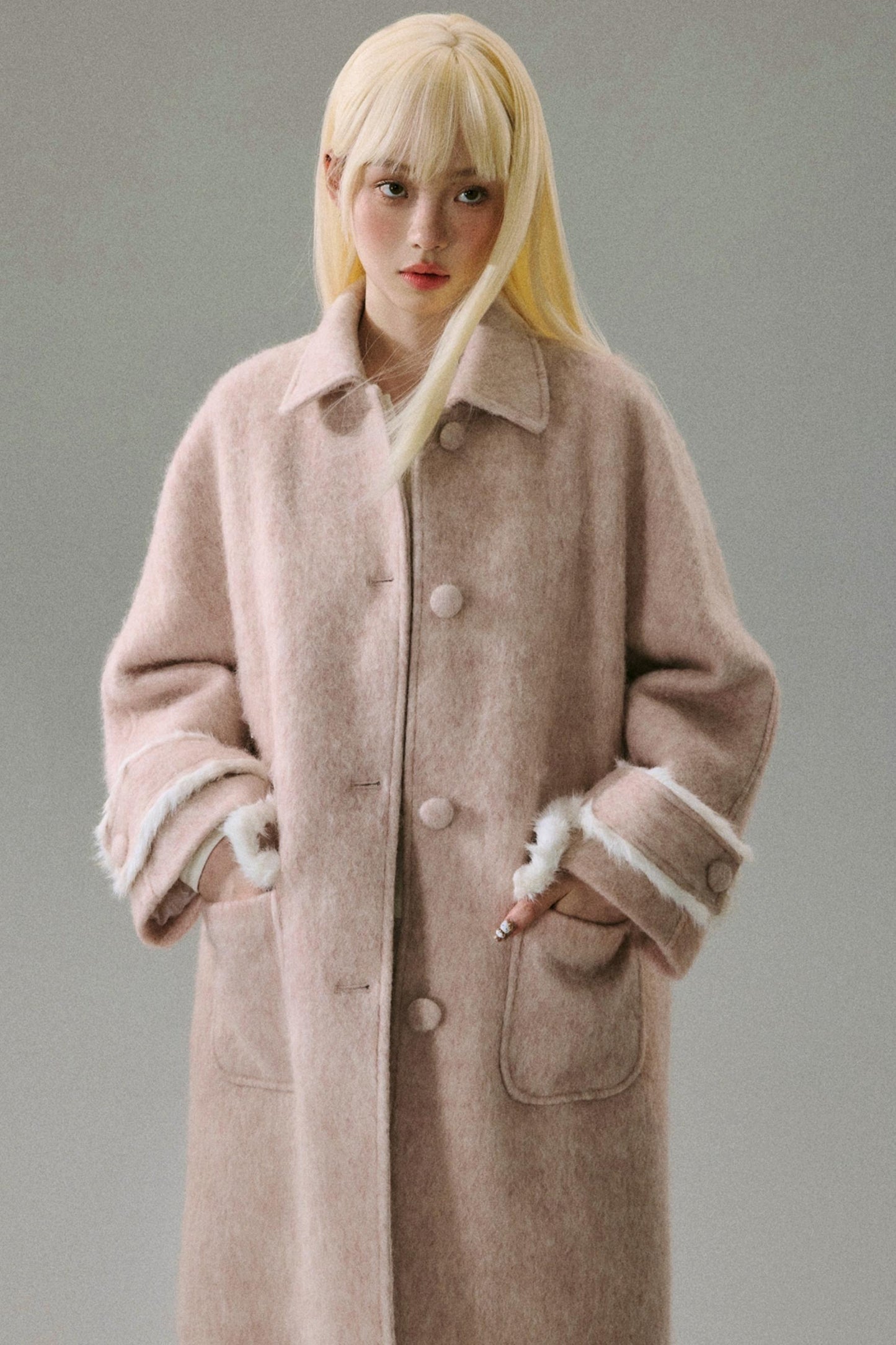 Cherry Blossom Tweed Long Coat