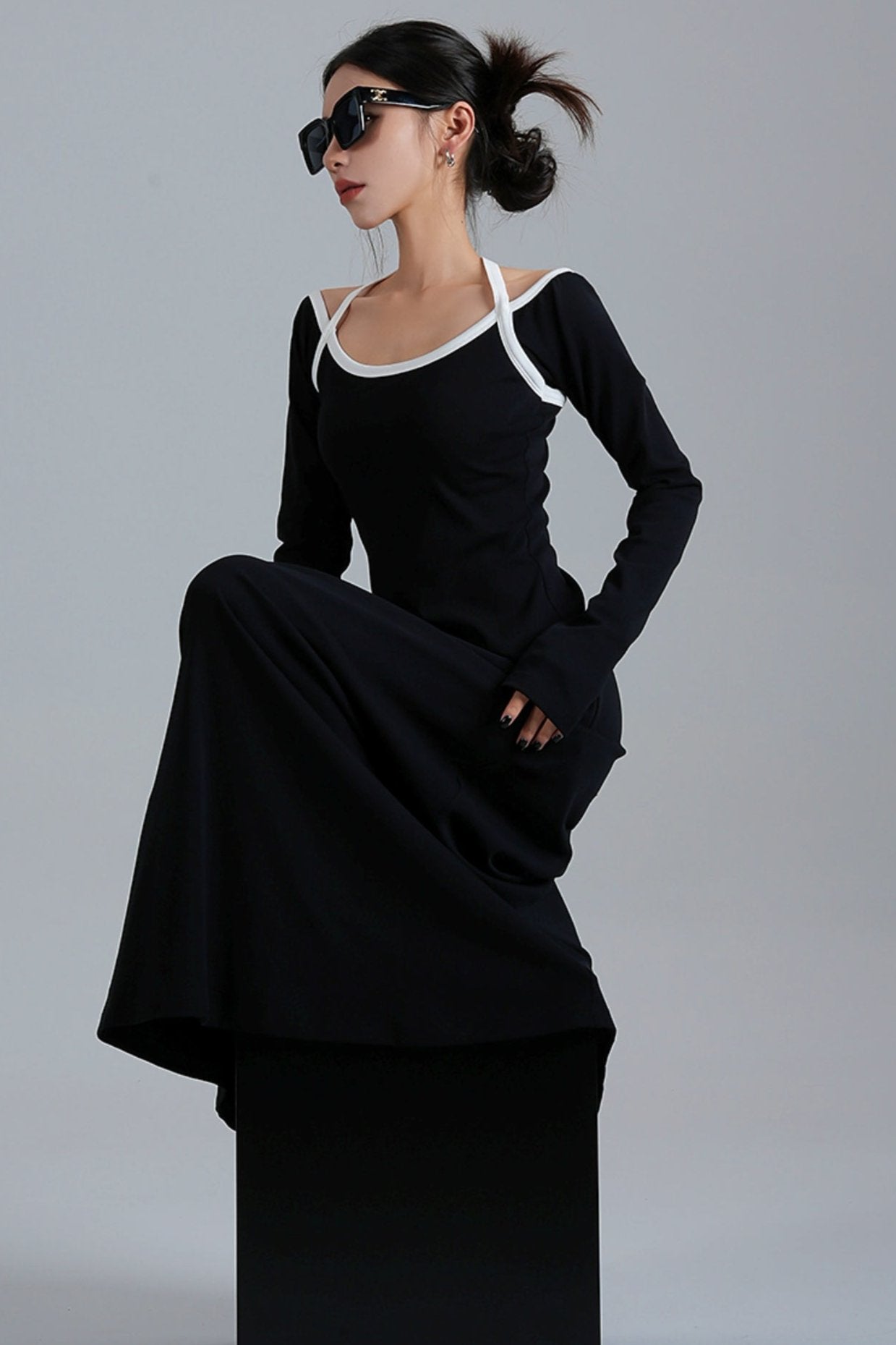 Original Black Slim Fit Midi Dress