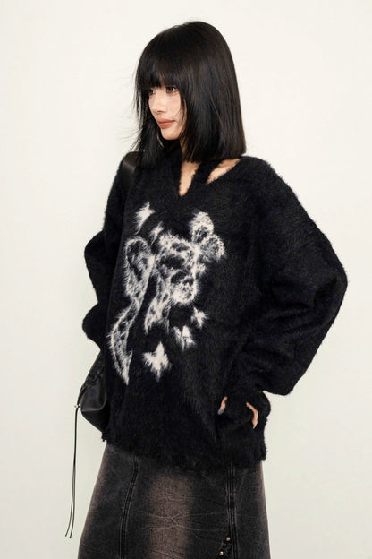 Mohair Frayed Halterneck Knitwear