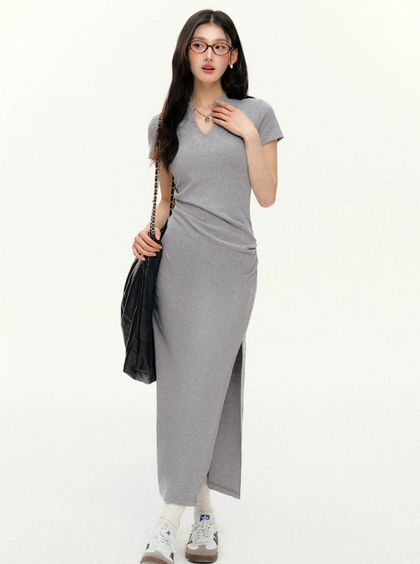 V-Neck Short Sleeve Dress