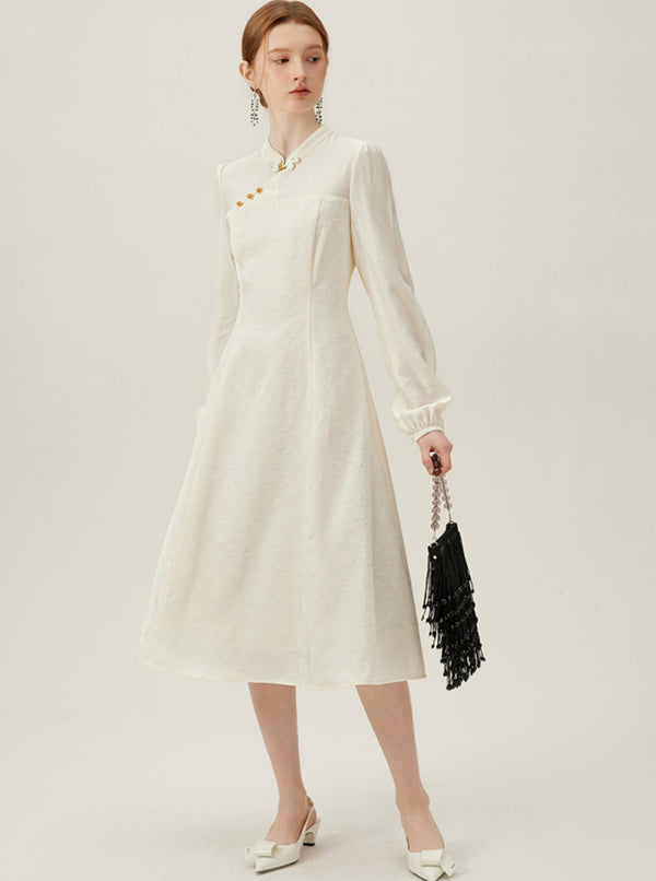 Spring Heavy Jacquard Long Dress