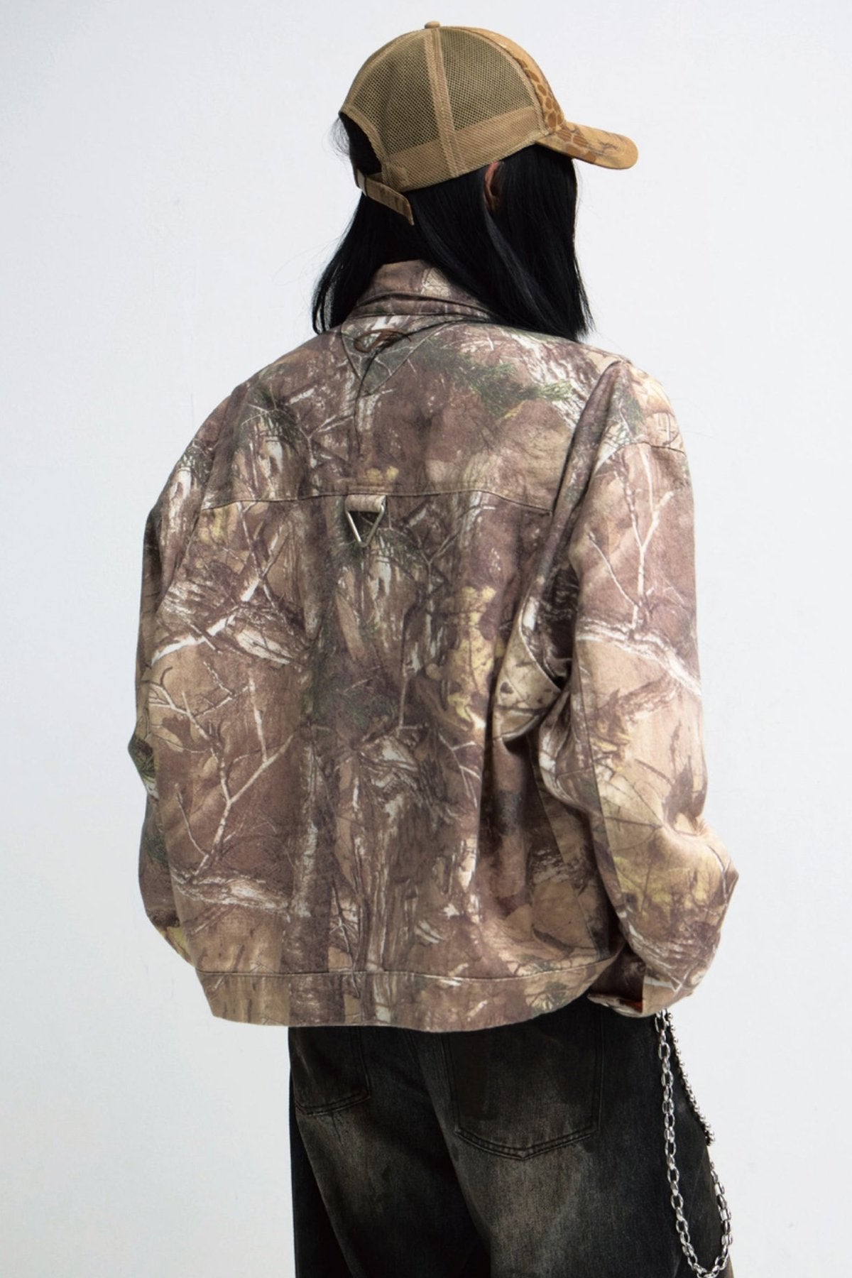 Camouflage Vintage Roll-Lapel Cargo Jacket