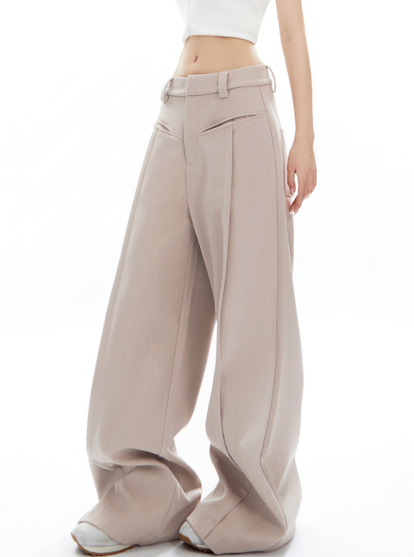 Retro Grey Press-Creased Pants