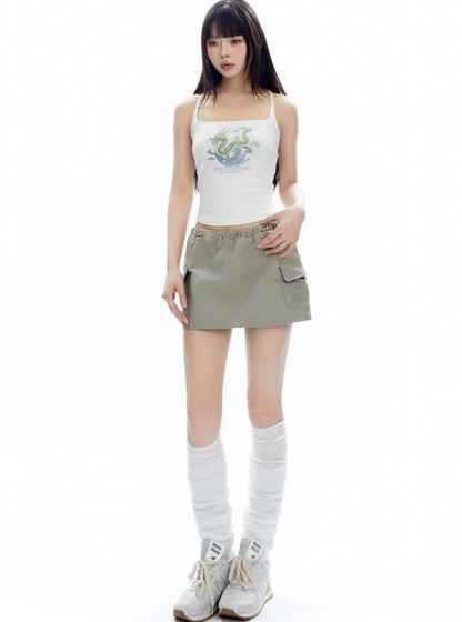 Casual High-Waist A-Line Skirt