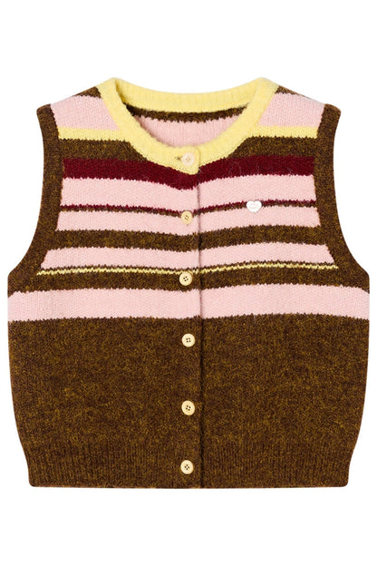 Gummy Striped Contrast Vest