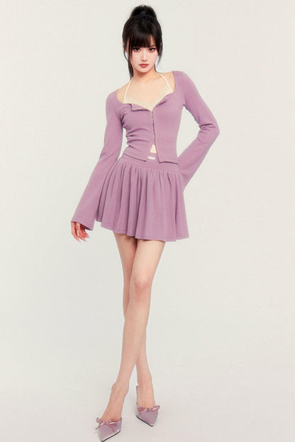 Hyacinth Two-Piece Puff Skirt Set-Up