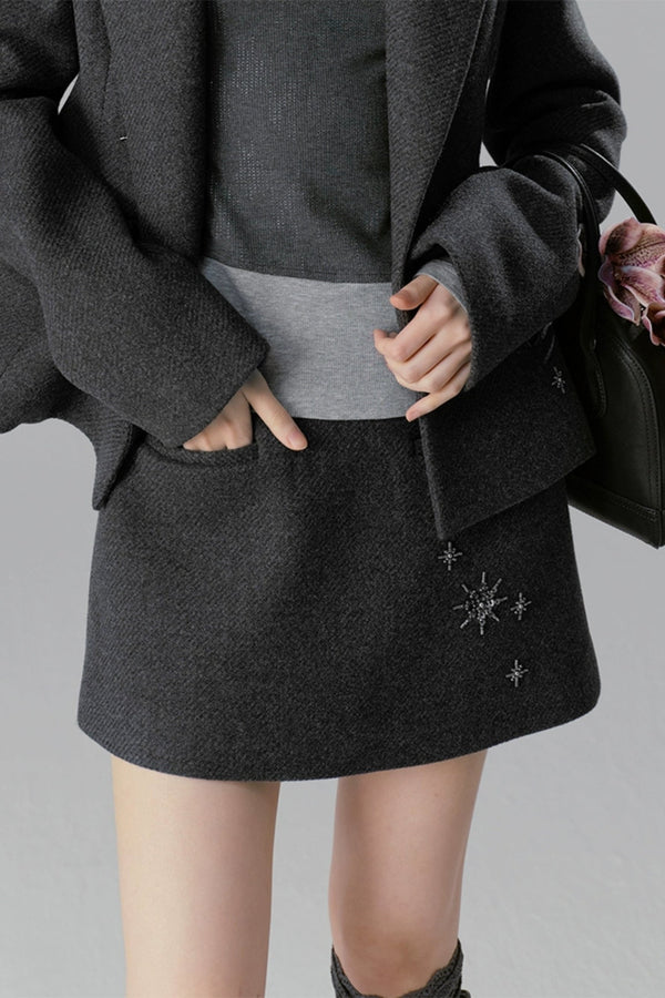 트위드 자켓 A라인 스커트 세트업 