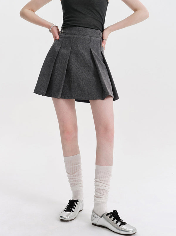 Preppy Style High Waist Skirt